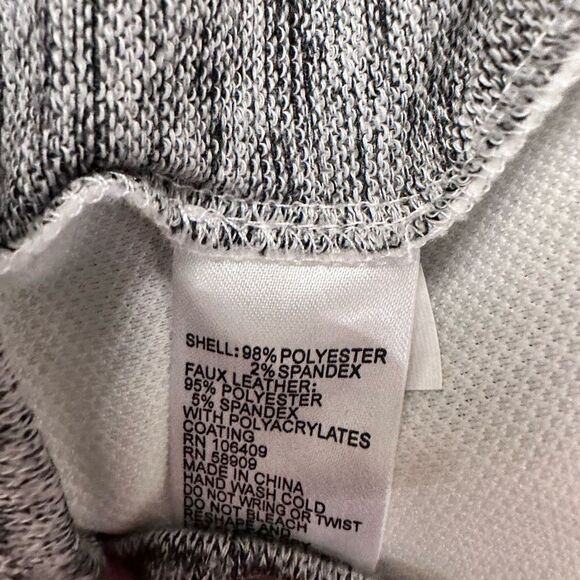 Gianni Bini Womens Pullover Sweatshirt Colorblock Faux Leather Multicolor Medium - Picture 4 of 4